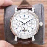 Best Replica Patek Philippe watch PP Annual Calendar Watches Brown Leather Strap